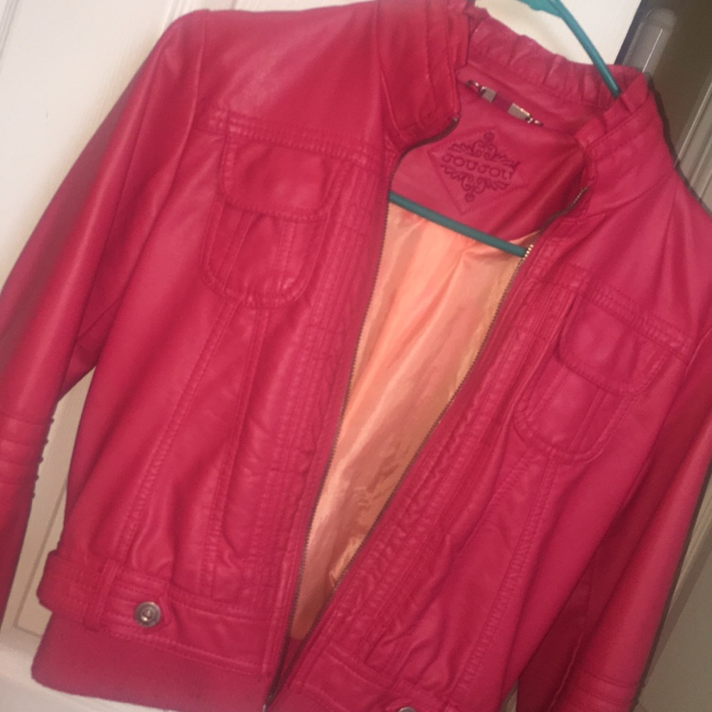 Pink leather jacket